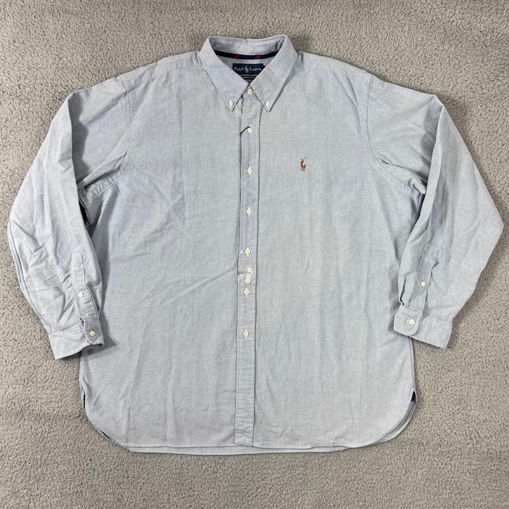 Ralph Lauren Oxford Shirt Men XXL Light Blue Classic Fit Button Down Long Sleeve